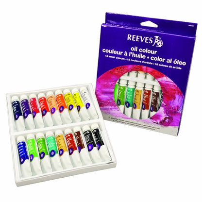 Reeves 18-Pack Oil Color Tube Set, 10ml - size: 18 Tubes, style: Oil Colour