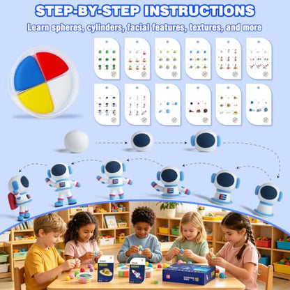 LOUFOR Air Dry Clay Kits - Modeling Clay for Kids, Ultra Light & Soft, Safe & Non-Toxic, 12 Boxes DIY Model Magic Clay with Sculpting Tools & Tutorials, Creatible Art Crafts Toys Gifts Boys Girls - color: #05-Children's Drem Star