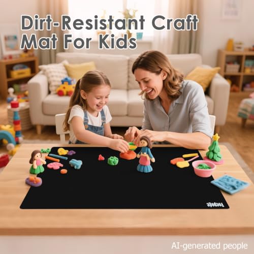 31.5" x 23.6" Extra Large Silicone Mat for Resin Casting, Epoxy and Crafts, Nonstick Silicone Sheet for Jewelry Casting Molds, Countertop Protector Mat Heat Resistant Placemats by Foepoge, Black - color: Black