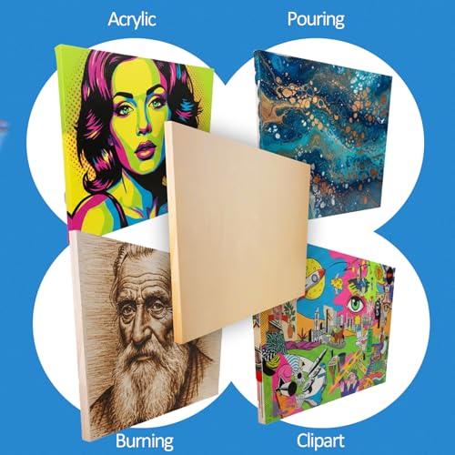 Falling in Art 1 Pack Unfinished Trapezoid Wooden Canvas Panels, 24x36 Gallery Birch Wood Panels, 1 1/2" Deep Art Cradle Boards for Acrylic Painting, Pouring and Burning