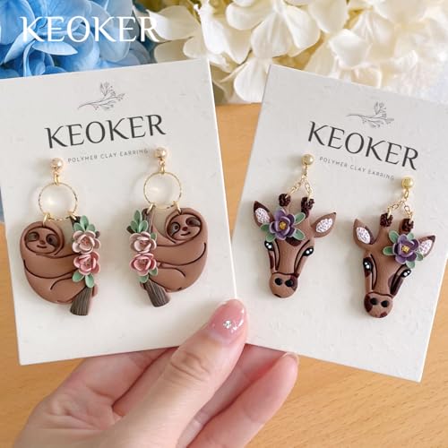 Keoker Animal Polymer Clay Cutters, 12 Shapes Clay Cutters for Polymer Clay Jewelry Animals - color: Animal Color