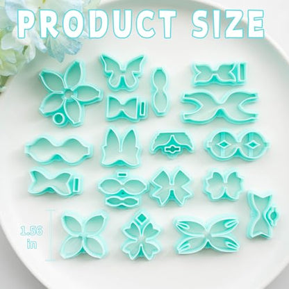 Tainsky Bow Polymer Clay Cutters, Love Knot Polymer Clay Cutters, 14 Shapes Bowknot Clay Cutter for Polymer Clay Jewelry, Ribbon Polymer Clay Earring Cutters (B) - color: BOW-B