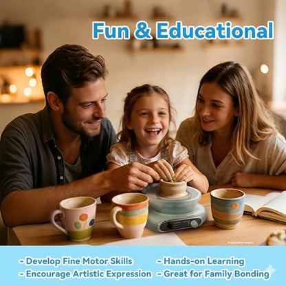 Jasthorine Pottery Wheel for Kids Toy Set, Air Dry Clay & Paint Craft Kits | Beginner Arts and Crafts for Kids Ages 8-12 | Modeling Clay Tools & Painting Set, Toy Birthday Gifts for Girls & Boys 6-12