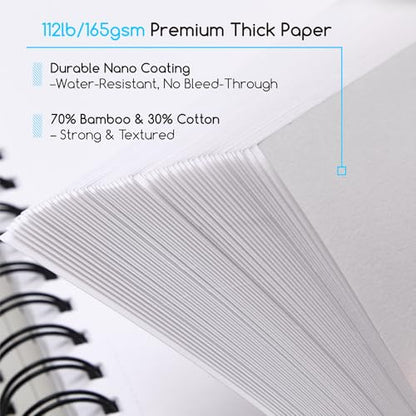 MEEDEN Mixed Media Paper Pad: 8" x 10" 112lb/165gsm Spiral Bound Mixed Media Sketchbook with DIY Cover - 60 Sheets Art Drawing Paper Sketch Pad for Artist Adults Painting Writing Sketching - size: 8" x 10"