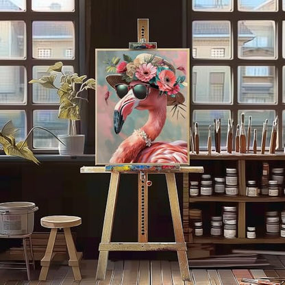 Natuyalo Paint by Numbers Kits for Adults Flamingo Paint by Number for Adults Beginner Animals Drawing Paintwork with 3 Paintbrushes Acrylic Canvas Painting 16x20 Inch - color: ART-07