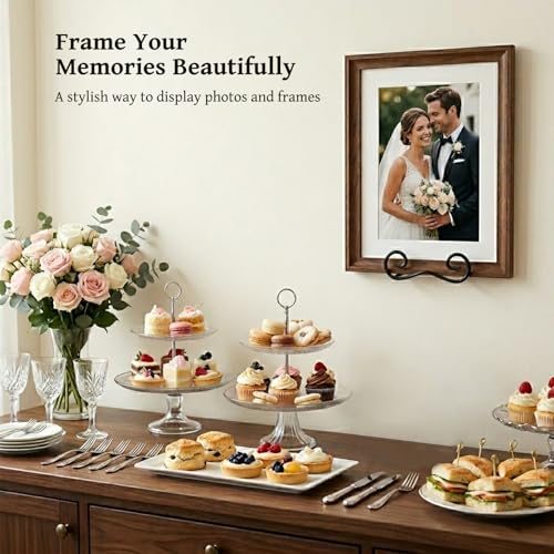 LIONWEI LIONWELI Wall Mount Plate Display Stands - Vertical Metal Holders for Decorative Plates, Picture Frames and Artwork - Black (2 Pieces) - size: Large
