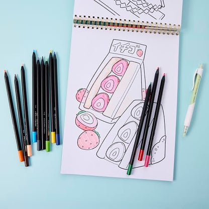 Faber-Castell Anime Drawing Kit: Japanese Adventures Edition | Step-by-Step Instruction Book with 20 Practice Pages, Color Pencil Set & Drawing Supplies for Kids, Summer Craft Supplies (1 Book) - style: Japanese Adventures Edition