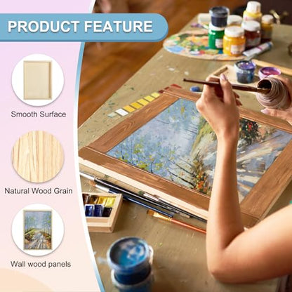 MECCANIXITY 2 Pack Wood Canvas Boards, 9x13 Inch Art Canvases Square Unfinished Wood Panel for Painting, Crafts, DIY Projects, Pouring Art - size: 9x13 Inch