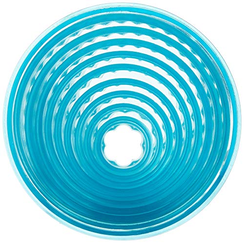 Ateco 5707 Fluted Edge Round Cutter Set in Graduated Sizes, Durable, Food-Safe Plastic, 7 Pc Set,Blue - size: Fluted Edge, style: Round - 7 Pc Set