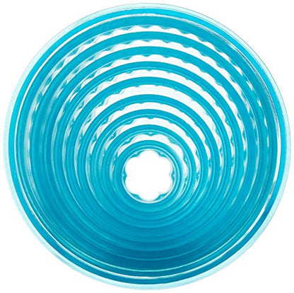 Ateco 5707 Fluted Edge Round Cutter Set in Graduated Sizes, Durable, Food-Safe Plastic, 7 Pc Set,Blue - size: Fluted Edge, style: Round - 7 Pc Set