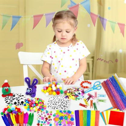 2000 Pcs DIY Arts and Crafts Supplies Kit for Kids - Kids Craft Kits Art Supplies Material Set with Pipe Cleaner All in 1 Crafting Collage Activity for Toddlers Gifts Toys Age 5 6 7 8 9 Year Old Girls - size: 2000+ Pieces