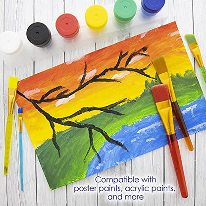 BAZIC Products Translucent Handle Paint Brush Set, 5 Ct, 144-Case | assorted tips for painting, crafts, classroom art