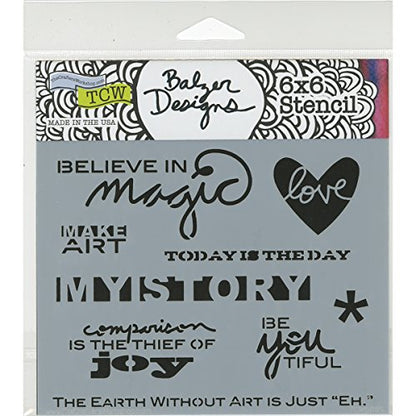 The Crafters Workshop Julie's Words Stencil, Transparent, 6 x 6-Inch (18 x 16 x 0.1 cm) - style: Julie's Words