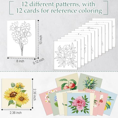 Ctosree 12 Sets Pre Drawn Canvas Kit for Painting Adults Sip and Paint Kit Art Pre Printed Canvas Bulk for Adult Date Night, Art Party & Holiday Gift(Simple Flower,8 x 10 in) - size: 8 x 10 in, style: Simple Flower