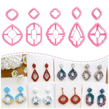 Keoker Polymer Clay Cutters, Boho Clay Cutters for Polymer Clay Jewelry, Basic Polymer Clay Cutters, Clay Earrings Cutters - color: A color