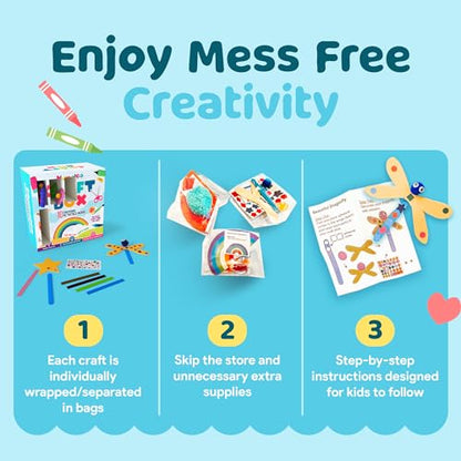 Mumaloo Craft Box for Kids - 10 Creative Arts and Crafts for Kids Ages 4-8, Fun, No Mess Educational Preschool & Homeschool Art Projects, Toddler Crafts Kit Supplies, 3 4 5 6 7 8 Year Old Girls & Boys - color: Original