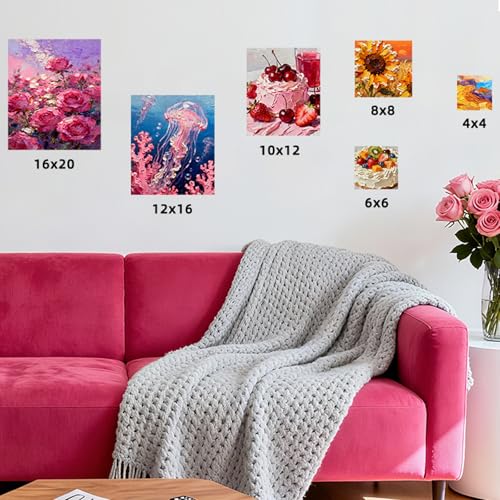 24 Pack Stretched Canvas Frames, 6 Sizes 4x4 to 16x20, Black & White Blank Canvases, Triple Primed 100% Cotton with Natural Cotton Seeds, Acid-Free, Warp-Resistant Canvas Frame for Acrylics & Oils - size: 4x4", 6x6", 8x8", 10x12", 12x16", 16x20" - 24Pack