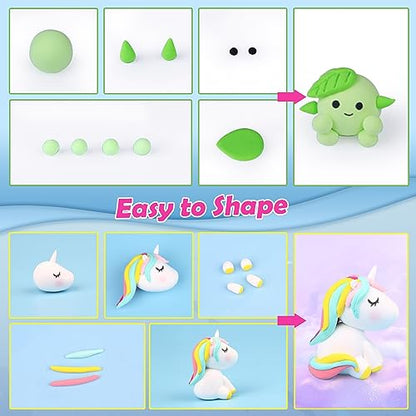 Modeling Clay Kit, 55 Colors Air Dry Clay | DIY Molding Clay with Tools, Kids Art Crafts Gift, For Boys & Girls Age 3-12 Year Olds - color: 55 Colors