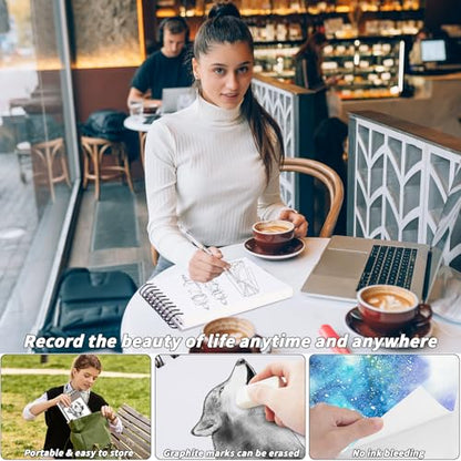 20 Pack 800 Sheets Heavyweight Sketchbook 5.5" x 8.5" 200GSM Very Thick Mixed Media Art Drawing Paper Bulk Marker Paper Top Spiral Bound Sketch Pad Hardcover Acid Free for Artist Beginner Art Supplies - size: 5.5 x 8.5"-800 Sheet-20 Pcs