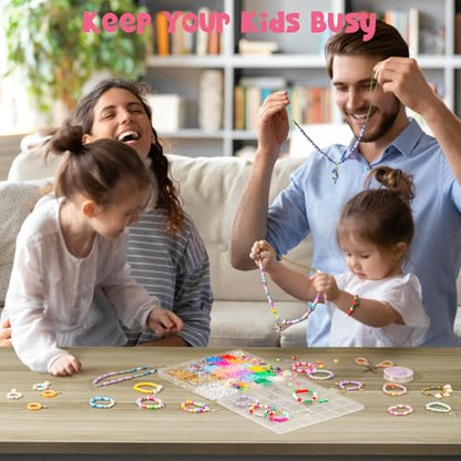 Gionlion Bracelet Making Kit for Girls 8-12, Arts and Crafts for Jewelry Making Supplies Kit with 198Pcs Letter Beads, Unicorn/Mermaid DIY Birthday Gifts - style: Girly Gift