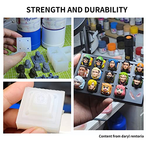 Siraya Tech Defiant 15 Platinum Silicone Mold Making Kit, Food Safe, Shore A 15 Hardness, Ideal for 3D UV Resin Projects, Easy Curing, No Coating Required, Durable, Versatile, 2.2 lb Set Clear - color: Translucent 15A Hardness