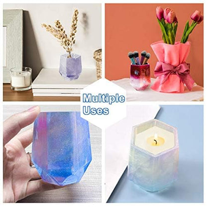 3 Pcs Cup Resin Silicone Mold, Kalolary Makeup Brush Holder Organizer Cylinder Craft Epoxy Mold, DIY Flower Planter Pot Molds, Cup Mold, Pen Holder Molds