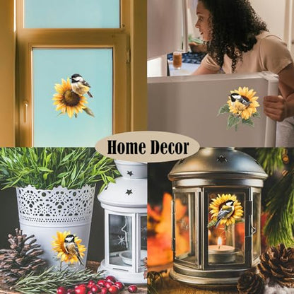 ZMRU 24 Sheets of Watercolor Style Rub on Transfers for Crafts - Perfect for Glass, Porcelain, Leather, Canvas, and Fabric Projects - IOD Transfers Included,3 * 3inch (Flowers Birds) - style: Flowers Birds