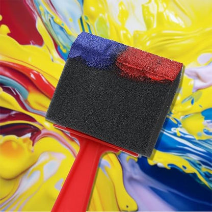Bates 3-Inch Foam Paint Brushes, 12 Pack - Black Handle Sponge Brushes for Painting, Staining, and Mod Podge - color: Black Handle