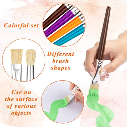 YGAOHF 30 Pcs Paint Brushes for Kids - Colorful Kids Paint Brushes Big Chubby Toddler Paint Brushes, Easy to Clean & Grip Round Flat Preschool Paint Brushes for Acrylic Washable Paint - color: 30 Pack
