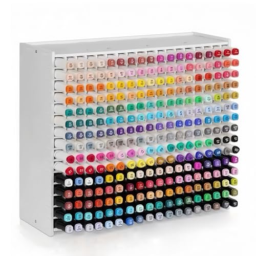 Marker Organizer, 270 Slots Marker Holder Organizer Marker Storage with Divider Art Marker Rack for Pencils Art Brushes Pens Colored Adjustable Pencil Holders for Desk Organizer