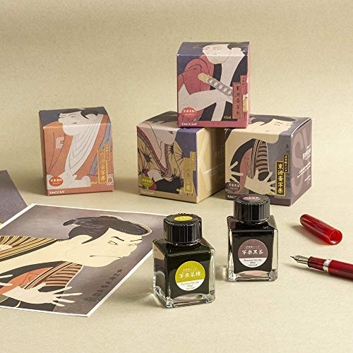 TACCIA TFPI-WD42-5 Fountain Pen Ink, Water Based Dye, Ukiyo-e Ink, Toshusai Sharaku Black Brown - color: Black Brown, style: TOZUZUZI Shigaraku