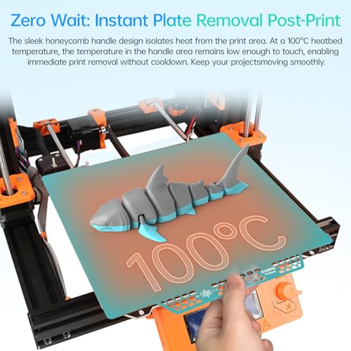 BIQU Cryogrip Pro Glacier for Prusa MK4/MK3/MK3S 3D Printer 254.5x241.5MM Panda Build Plate Double Sided Fine Textured Plate High Adhesion Heated Bed Upgrade Removable Easy Clean Spring Steel Sheet - style: Glacier(Prusa MK4/MK3/MK3S)