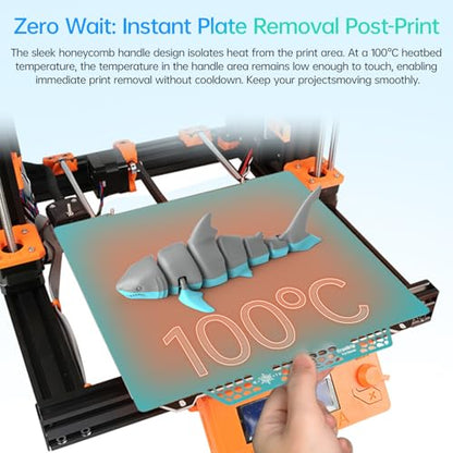 BIQU Cryogrip Pro Glacier for Prusa MK4/MK3/MK3S 3D Printer 254.5x241.5MM Panda Build Plate Double Sided Fine Textured Plate High Adhesion Heated Bed Upgrade Removable Easy Clean Spring Steel Sheet - style: Glacier(Prusa MK4/MK3/MK3S)
