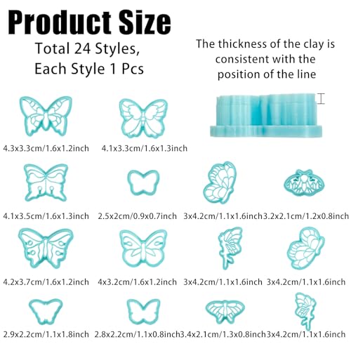 ORIGACH 14 Pcs Butterfly Clay Cutters, Spring Butterfly Fairy Polymer Clay Cutters Set for Earring Making Jewelry Making - style: Butterfly