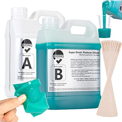 Bundle Deal of BBDINO Super Elastic Silicone Mold Making Kit 1 Gallon Kit with Trial Kit