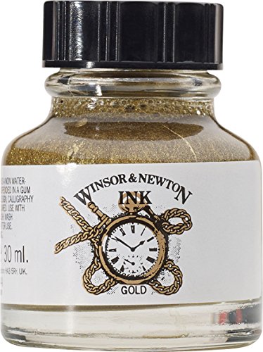 Winsor & Newton Drawing Ink, 30ml Bottle, Gold - color: Gold, style: 30ml Bottle