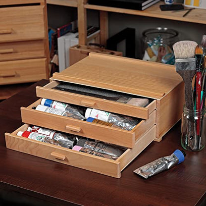 HG Art Concepts Artists Storage Chests - Premium Studio Organizer for Paint Tubes, Brushes, Pecils, Markers, & More! - 3 Drawer - 2 Pack - size: 3 Drawer 2 Pack