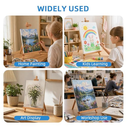 Falling in Art Beechwood 25’’ Tabletop Easel Display Stand Set for Painting- Holding Canvas Up to 22 1/2 Inches High, 4 Pack Artist A-Frame Tripod with Rubber Feet, Portable Photo and Sign Holder - size: 4 Pack
