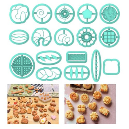 ORIGACH 17 Pcs Bread Shape Clay Cutters, Bread Polymer Clay Cutter for Earring Making Bakery Bread Clay Cutters for Jewelry Making - style: Bread