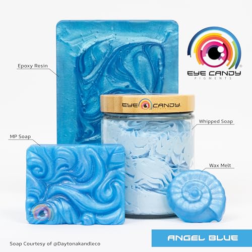Eye Candy Pigments Premium Blue Mica Powder - Angel Blue (50gr) - for Epoxy, Resin, Soap, Paint, Woodworking, Acrylic Pouring, Bath Bombs, Fishing Lures - DIY Arts and Crafts Additive - color: Angel Blue