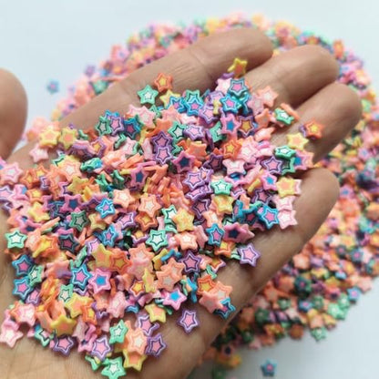 40g Mini Fimo Polymer Stars Slices Adults Nails Slices Art Design Supplies DIY Craft (Stars) - color: Stars