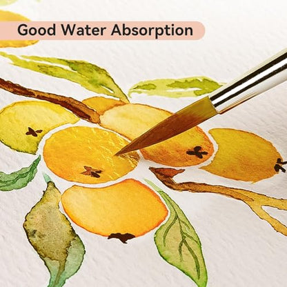 Arrtx Watercolor Sketchbook, Square 7.1 x 7.1 Inch 100% Cotton Cold Press, 300gsm/140lb, Acid-Free, Double-Sided Textured Surface, 24 Sheets for Painting, Sketching & Mixed Media - size: 7.1 x 7.1 inch