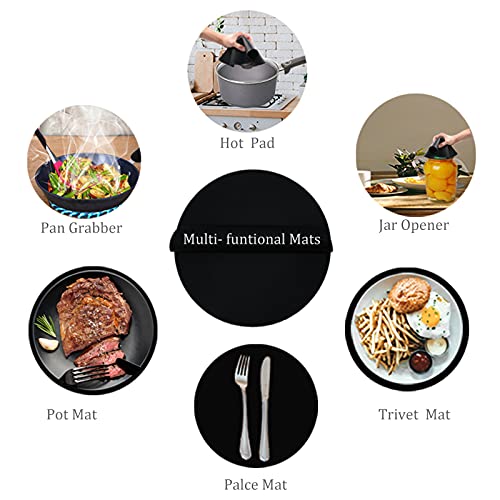 Silicone Microwave Mat 12 Inch, Non Stick Turntable Mat for Kitchen, Multi-Purpose Heat Resistant Oven Mat 2 Pack (Black) - color: Black