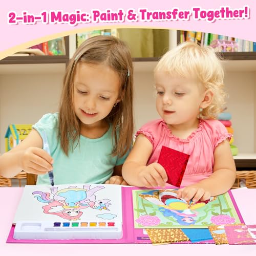 JoyCat Paint with Water Coloring Books, Art & Craft Activity, Princess No Mess Art for Kids Ages 4-8, Craft Kits & Supplies, DIY Creative Activity, Gifts for Girls & Boys - style: Princess & Magical Pony 1