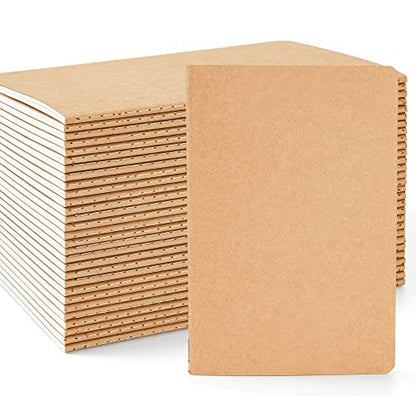 feela 30 Pack Blank Kraft Notebooks, Unlined Sketchbook Note Pad Travel Journal for Drawing Doodling Writing, Journal Bulk For Women Kids Students Office School Supplies, A5, 60 Pages, 8.3” X 5.5” - style: Blank-30 Pack