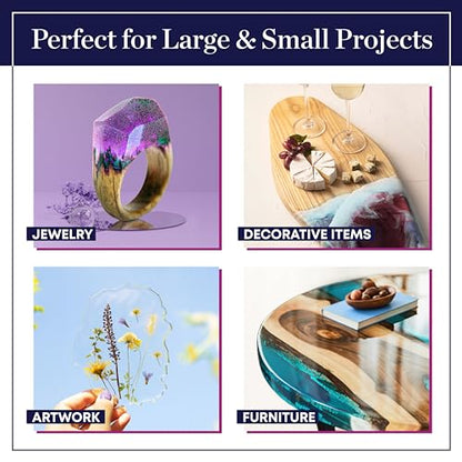 Epoxy Resin Kit 2 Gallon (1 Gal Resin + 1 Gal Hardener) Art Resin Epoxy Craft Kit Gift - Non-Toxic, Crystal Clear, Odor-Free, UV Resistant, High Gloss (2gal) - size: 2gal