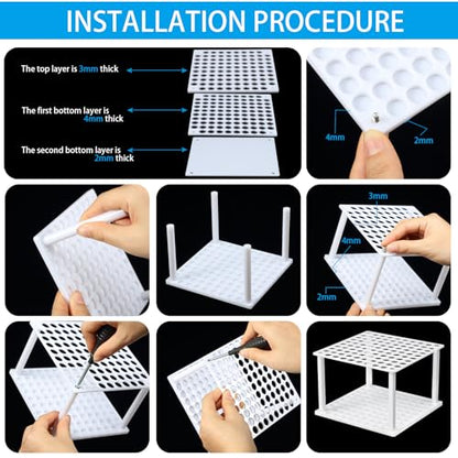 Outus 96 Holes Pencil Brush Holder Acrylic Paintbrush Holders Desk Organizer Stand Holder for Pencil Pen Paint Brushes Modeling Tool Office Art Supplies(White) - color: White