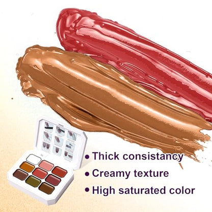 Gradient Painting Gel, 9 Colors Ombre Gel Nail Polish Dark Beown Green for Pigment Pat Aura Nails, French Manicure DIY Nail Art Long Lasting Soak od UV Home Salon Palette Ancient City - color: Ancient City