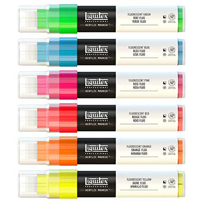 Liquitex Professional Paint Marker Set, 6 Piece, Fluorescents - style: Fluorescents Wide 6 Set