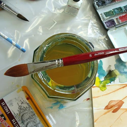 da Vinci Watercolor Series 5584 CosmoTop Spin Paint Brush, Pointed Oval Synthetic with Red Handle, Size 20 - size: Size 20, style: Pointed Oval